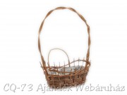 Vessző virágkosár füles barna 30x15cm 14-30/BR