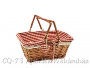 Vesszőkosár barna textil bélés 37x27cm 68-135
