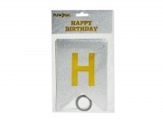Zászlófüzér ezüst Happy Birthday 16cmx5m 652041