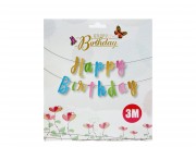 Zászlófüzér színes Happy Birthday glitteres 3m 612601